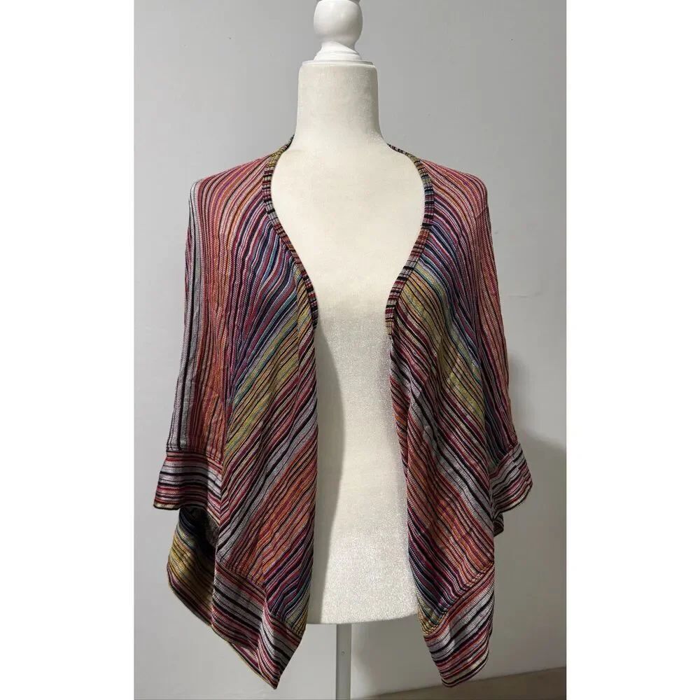 Trina Turk knit multi color open front top M/L